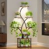 ModernTall Indoor Plant Stand Display Shelf with Grow Lights