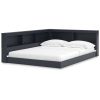 Wooden Corner Storage Bed with Bookcase Headboard and USB Ports
