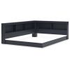 Wooden Corner Storage Bed with Bookcase Headboard and USB Ports