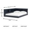 Wooden Corner Storage Bed with Bookcase Headboard and USB Ports