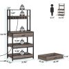Modern Baker's Rack Kitchen Shelving Unit with Pull-Out Shelves and Drawer