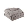 3-Piece Grey Microfiber Comforter Set with Decorative Pompoms