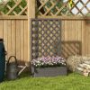 Outdoor Wooden Raised Garden Bed Planter Box with Lattice Trellis