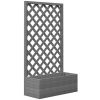 Outdoor Wooden Raised Garden Bed Planter Box with Lattice Trellis
