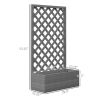 Outdoor Wooden Raised Garden Bed Planter Box with Lattice Trellis