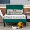Set of 2 - Twin size Upholstered Platform Bed Frame with Headboard