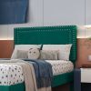 Set of 2 - Twin size Upholstered Platform Bed Frame with Headboard