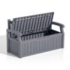 Heavy Duty Plastic Outdoor Storage Garden Bench Patio Deck Box