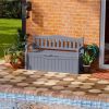Heavy Duty Plastic Outdoor Storage Garden Bench Patio Deck Box