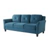 Modern 3-Seater Upholstered Sofa in Microfiber with Button Tufted Cushions