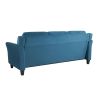 Modern 3-Seater Upholstered Sofa in Microfiber with Button Tufted Cushions