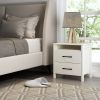 Modern 2-Drawer Nightstand with Open Shelf in Wood Finish
