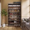 8-Shelf Shoe Rack for Closet Storage Shelving Unit in Wood Finish