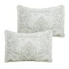 Antique White Damask Embroidered 4 Piece Oversized Bedspread Set
