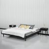 Mid-Century Modern Platform Bed Frame in Black Wood Finish