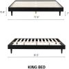 Mid-Century Modern Platform Bed Frame in Black Wood Finish