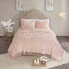 100-Percent Cotton Chenille Bedspread with Fringe Hem in Pink Blush