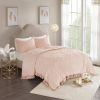 100-Percent Cotton Chenille Bedspread with Fringe Hem in Pink Blush