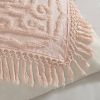 100-Percent Cotton Chenille Bedspread with Fringe Hem in Pink Blush