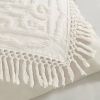 100-Percent Cotton Chenille Bedspread with Fringe Hem in Off-White