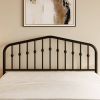 Farmhouse Spindle Black Metal Platform Bed Frame with Headboard Footboard
