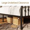 Farmhouse Spindle Black Metal Platform Bed Frame with Headboard Footboard