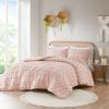 3-Piece Pink Pompom Microfiber Comforter Set