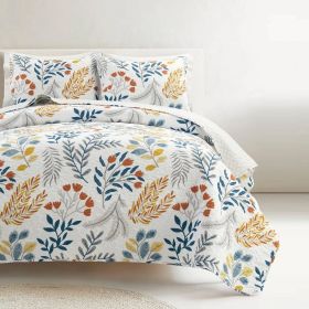 Botanical Bohemian Floral Lightweight 3 piece Quilt Set (size: King/Cal King)