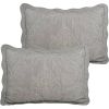 Ash Grey Damask Embroidered 4 Piece Oversized Bedspread Set