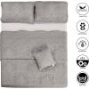 Ash Grey Damask Embroidered 4 Piece Oversized Bedspread Set