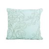 Light Blue Damask Embroidered 4 Piece Oversized Bedspread Set