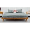 King size Mid-Century Modern Platform Bed Frame in Wood Finish