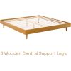 King size Mid-Century Modern Platform Bed Frame in Wood Finish