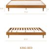 King size Mid-Century Modern Platform Bed Frame in Wood Finish