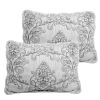 White Damask Embroidered 4 Piece Oversized Bedspread Set