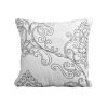 White Damask Embroidered 4 Piece Oversized Bedspread Set