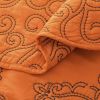 Orange Nectarine Damask Embroidered 4 Piece Oversized Bedspread Set