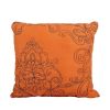 Orange Nectarine Damask Embroidered 4 Piece Oversized Bedspread Set
