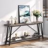 Heavy Duty 70-inch Industrial Grey Wood Top Sofa Table with Metal Frame