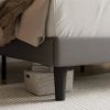 Upholstered Platform Bed Frame with Button-Tufted Headboard