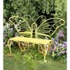 Modern Outdoor Butterfly Garden Bench in Metal Finish