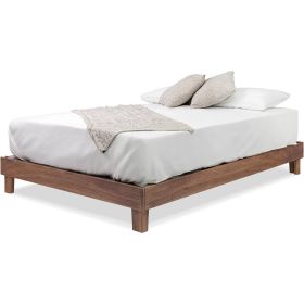 Solid Wood Heavy Duty Platform Bed Frame in Oak Finish - Made in USA (size: King)
