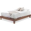 Solid Wood Heavy Duty Platform Bed Frame in Oak Finish - Made in USA