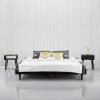 Queen size Mid-Century Modern Platform Bed Frame in Black Wood Finish
