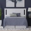 Farmhouse Solid Wood Slatted Headboard in White Finish