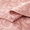 Dusty Pink Damask Embroidered 4 Piece Oversized Bedspread Set