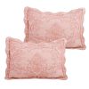 Dusty Pink Damask Embroidered 4 Piece Oversized Bedspread Set