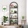 Modern Industrial Metal Wood Display Rack Bookcase with Storage Shelves