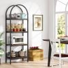 Modern Industrial Metal Wood Display Rack Bookcase with Storage Shelves