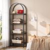 Modern Industrial Metal Wood Display Rack Bookcase with Storage Shelves